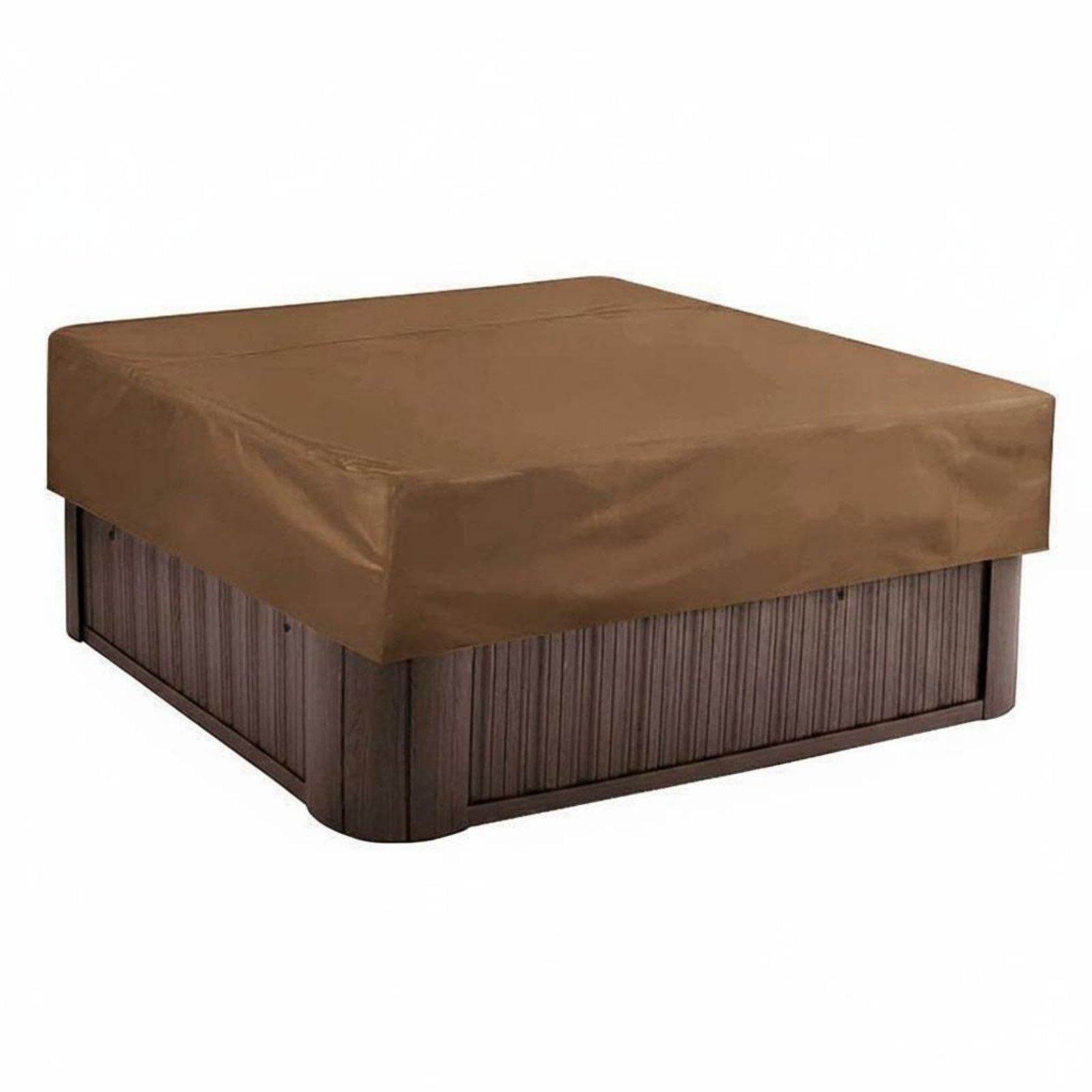 Square Spa Cover Cover Anti Waterproof Waterproof Cover Dustproof Outdoor Spa Lid for Garden, Patio, Backyard Brown 215 * 215 * 30cm-image-46
