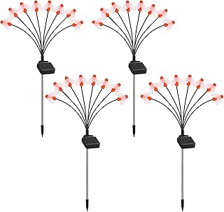 ROWCES Luzes de jardim solares decorativas de abelhas balançando lâmpada de gramado luz de caminho de paisagem ao ar livre IP65 à prova d'água luzes solares para jardim pátio caminho gramado