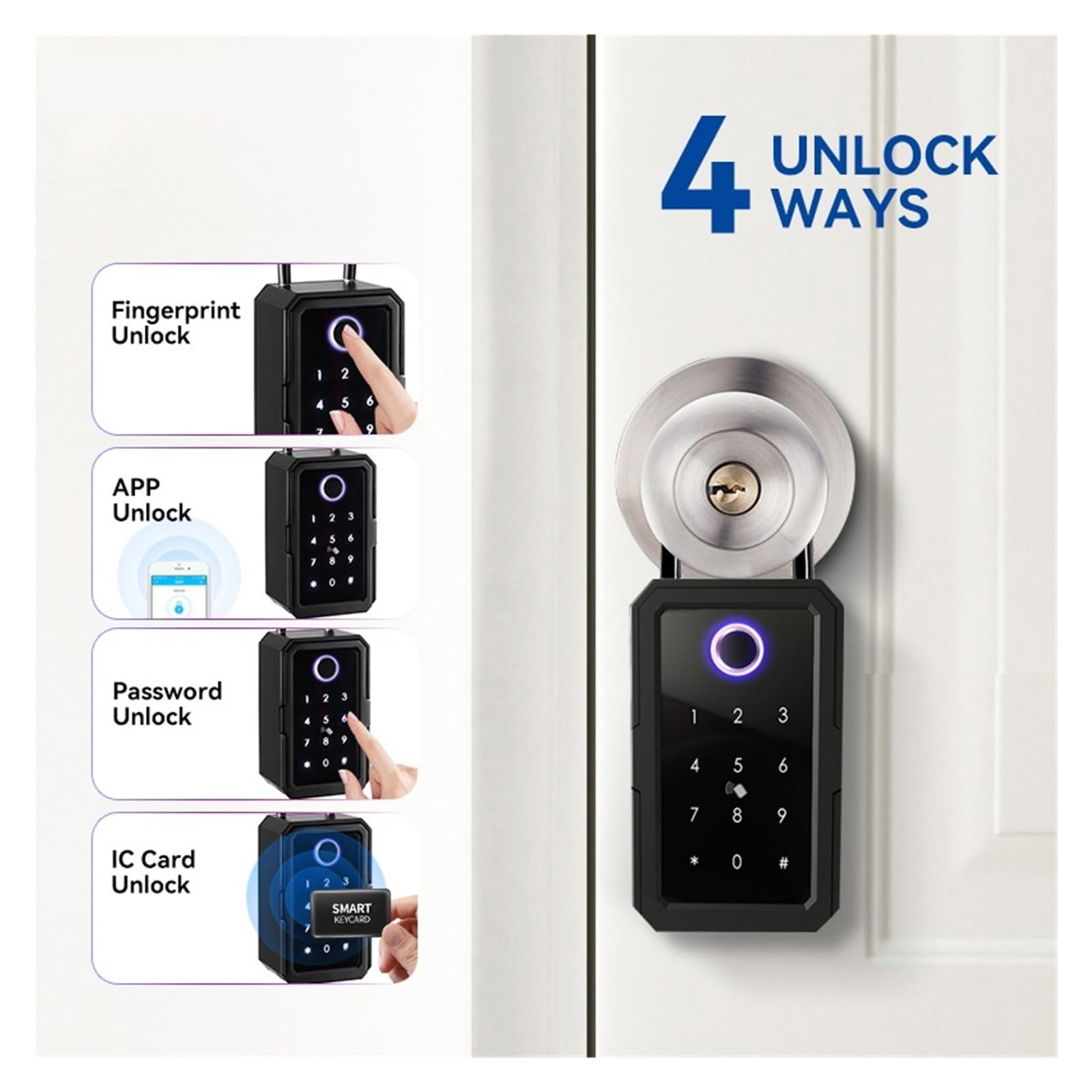 Coffre-Fort, Coffre-fort à clés extérieur, serrure de stockage de mot de passe intelligente de sécurité Tuya ou TTLock APP boîte à clés boîte antivol(TUYA Version)