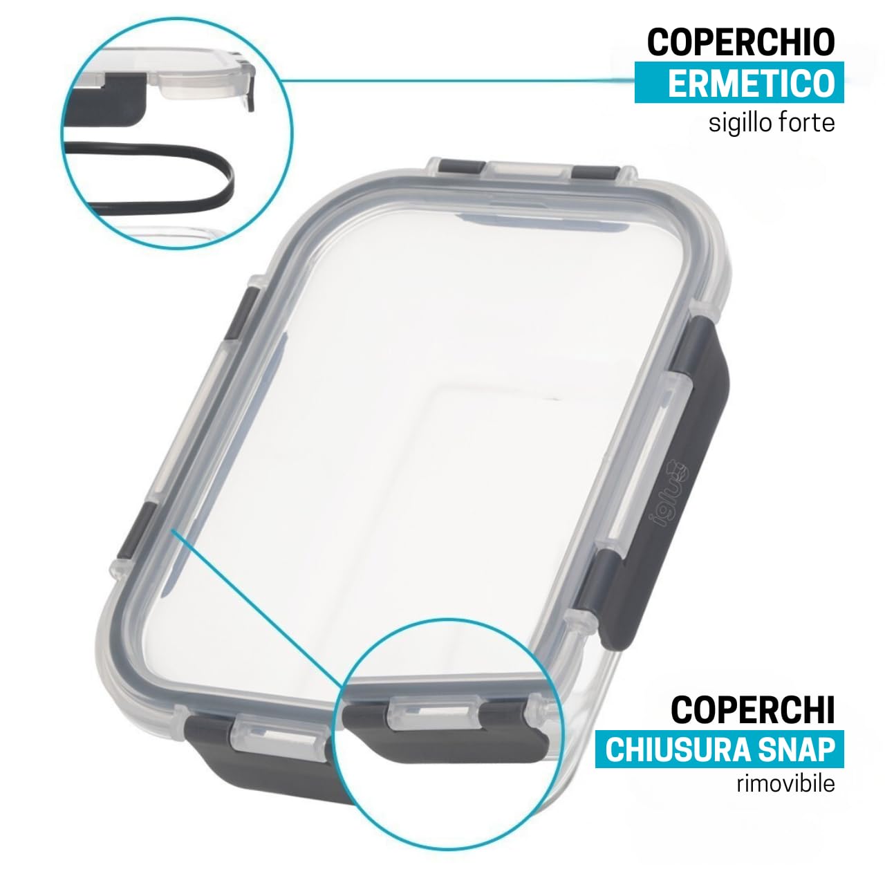 Igluu Meal Prep Contenitori Vetro per Alimenti Grandi (Set da 3) – 1520ml