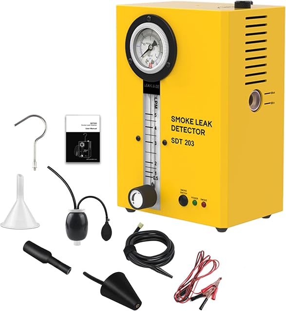 AUTOOL SDT 203 Portable Smoke Leak Detector,Automotive Smoke EVAP Leaks Testing Machine, Pipes Fuel Leakage Detector Diagnostic Tester For 12V Vehicles