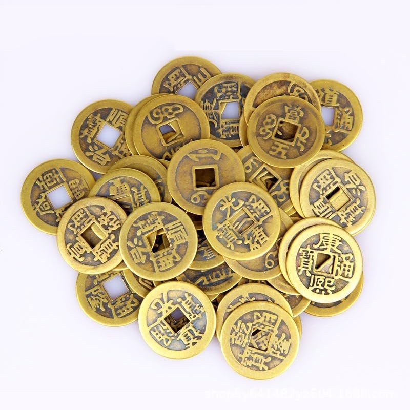 LiuliuBull 10 Pièces/lot Chinois Feng Shui Chanceux Ching/Anciennes Pièces De Monnaie En Laiton Ensemble éducatif Art Décoration Voiture Maison Suspendus Décor (Color : Random 10pcs 2.3cm