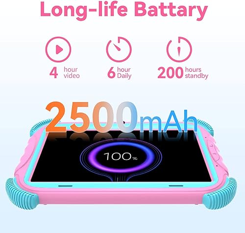 Miniatura 3 de kimlok Tablet para niños de 2  32 GB de 7 pulgadas con pantalla táctil WiFi Android para YouTube con funda incluida a partir de 3 años para niñas