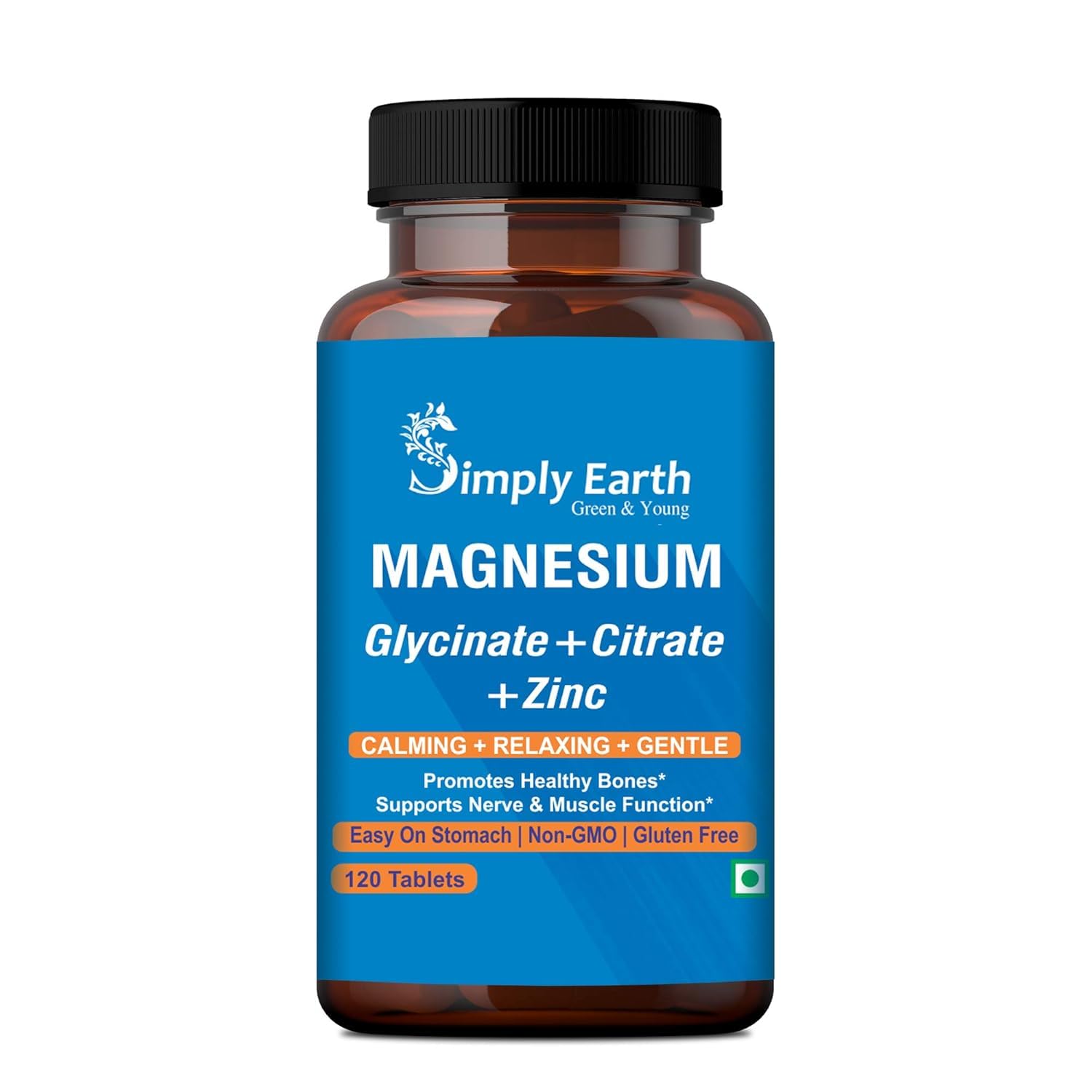 Simply Earth Magnesium Complex supplements - 120 Veg Tablets with Magnesium Glycinate; Citrate; Oxide & added Zinc - Promotes Healthy Bones; Supports Nerve & Muscle Function-image-34