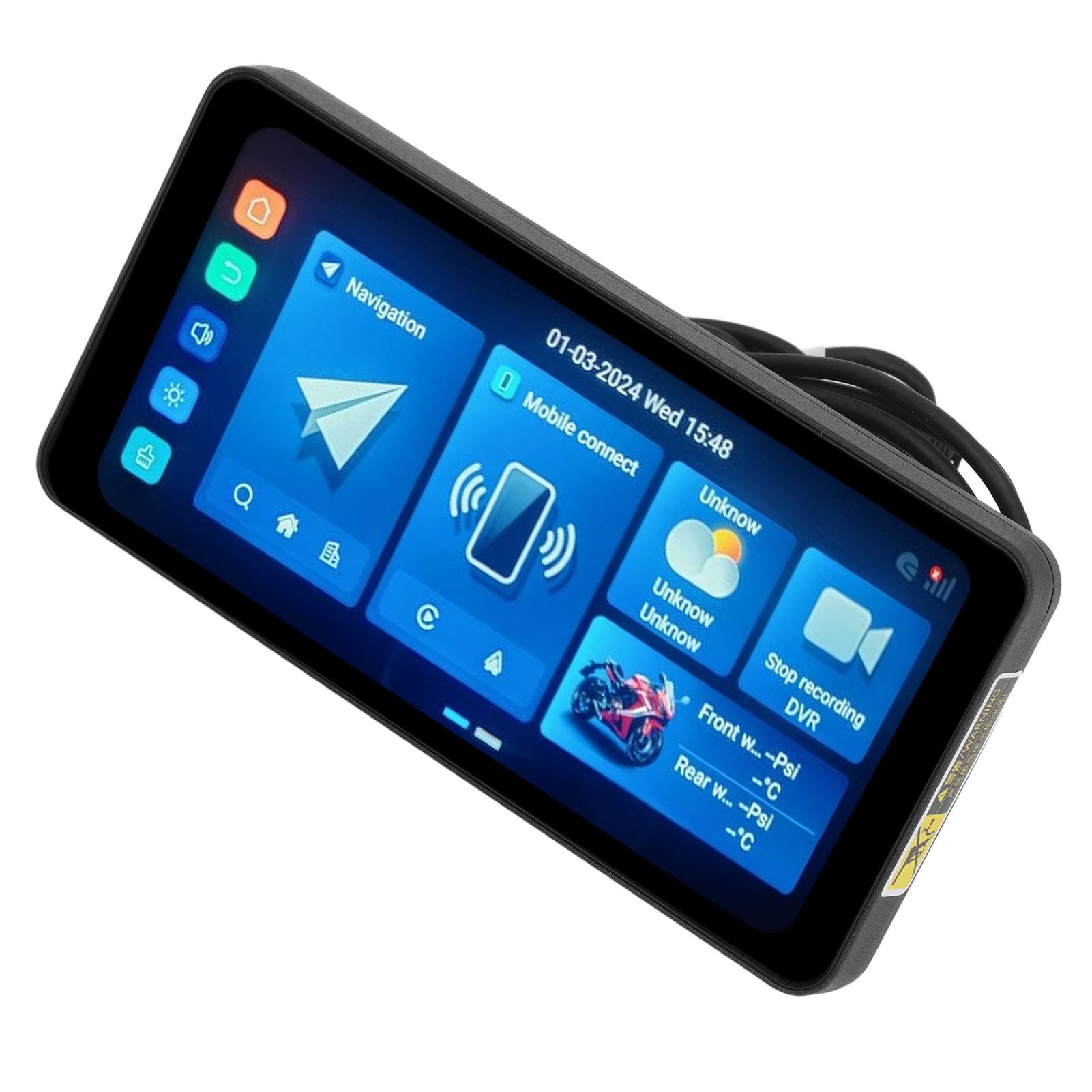 Pyhodi Navigateur GPS pour Moto, écran Haute Résolution étanche de 7 Pouces, Double connectivité, sécurité Supplémentaire avec Caméras Avant et Arrière pour la Conduite, Pyhodi86v1sohuwf