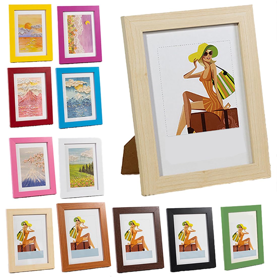 Coloured Wooden 4X6 5X7 6X8 Classic Elegant DIY Poster Picture Photo Frames (Wood, 5"x7")
