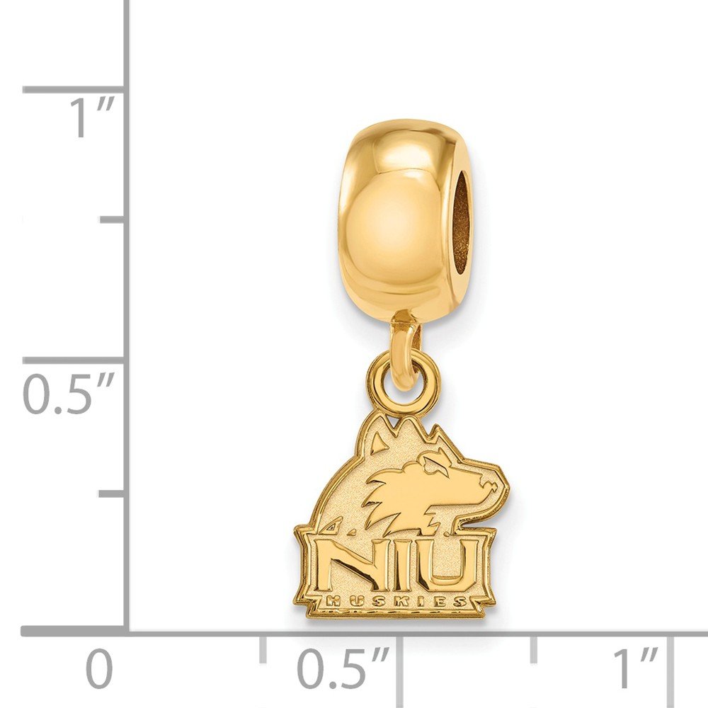 Northern Illinois Extra Small (3/8 Inch) Dangle Bead (Gold Plated)