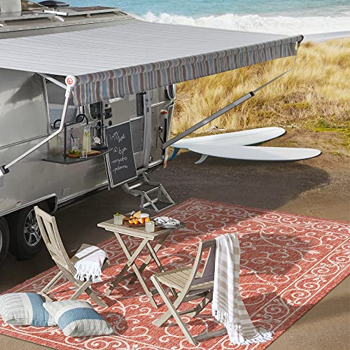 Jonathan Y SMB106B-5 Charleston Vintage Filigree Textured Weave Indoor/Outdoor Red/Beige 5 Ft. X 8 Ft. Area-Rug thumb #7