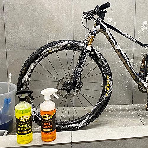 Blub Sgrassatore neutro per catene di biciclette 1L, Detergente biodegradabile, Detergente per catene Moto, Spray Bio degreaser MTB, Detergente per catene e trasmissione di bici, Giallo