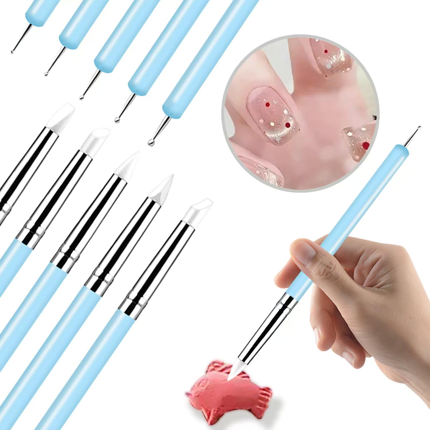 Clay Sculpting Tools Set - 10 Piece Silicone Kit -21