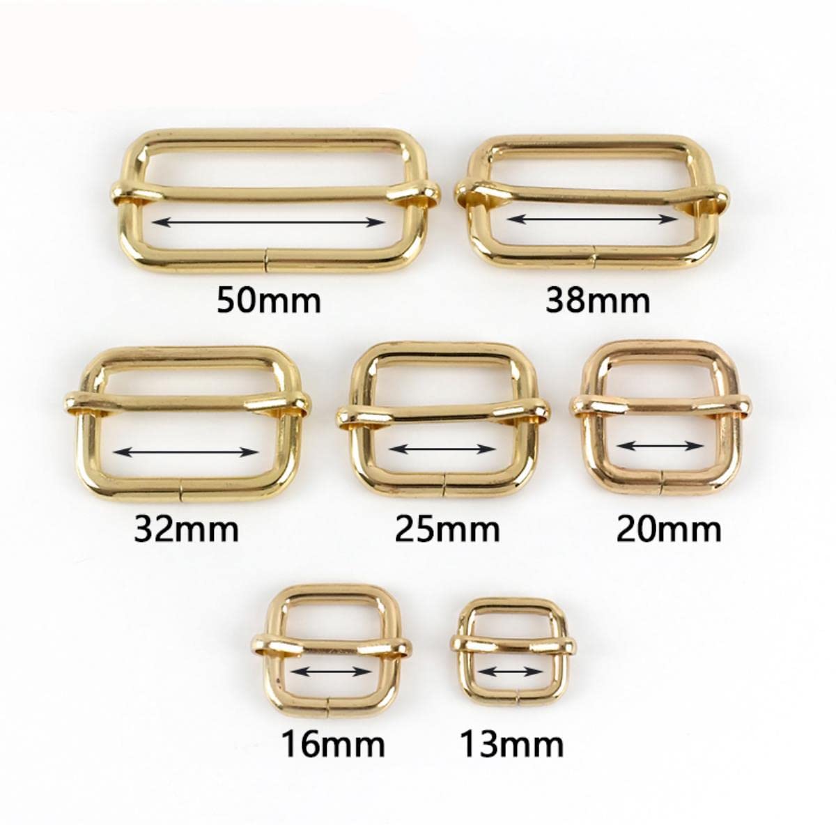 30 piezas 13-50mm hebillas de cinturón de ajuste de diapositivas de Metal hebillas de pasador de rodillo en forma de alambre correa deslizante bolsa Hardwareories-25mm, bronce