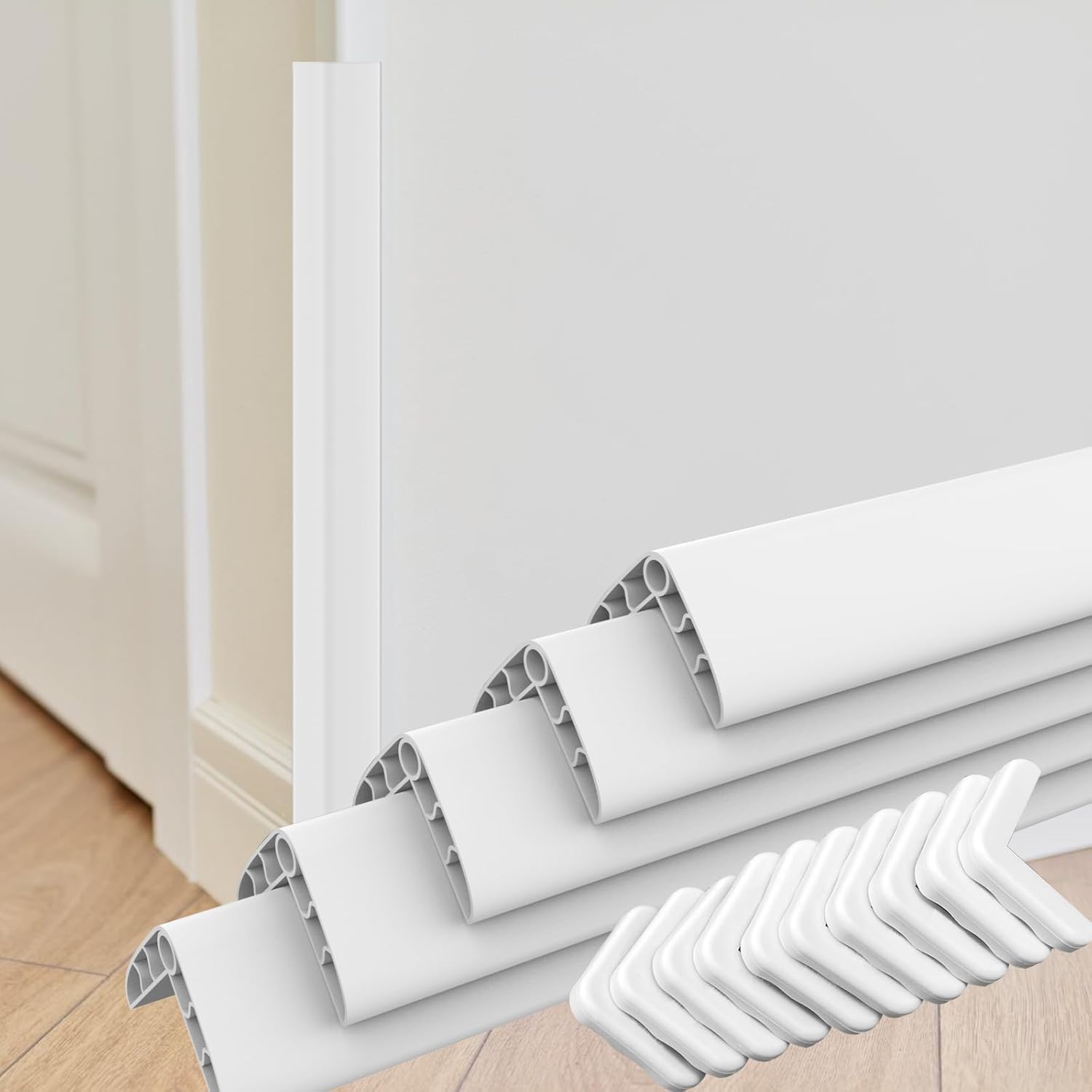 Wall Corner Edge Protector - 1.2 x 1.2 x 23.6 Inch Baby Proofing Corner Guards, Self Adhesive Furniture Edge Strips for Home, Kindergarten and Office, 5 Pack