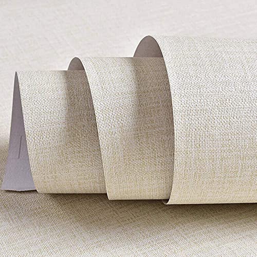 ELTON Cream Fabric Textured Self Adhesive Waterproof Wallpaper Furniture Film Contact Paper for Table top,Furniture, Almirah Doors and Other DIY, Renovation Project (45X 300 cm,)