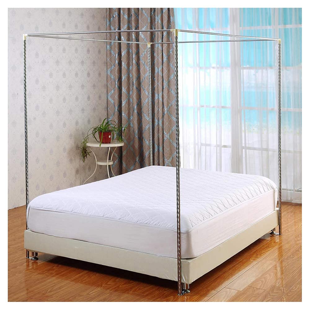 Soporte para mosquitera de postes de cama matrimonial y Queen de acero
