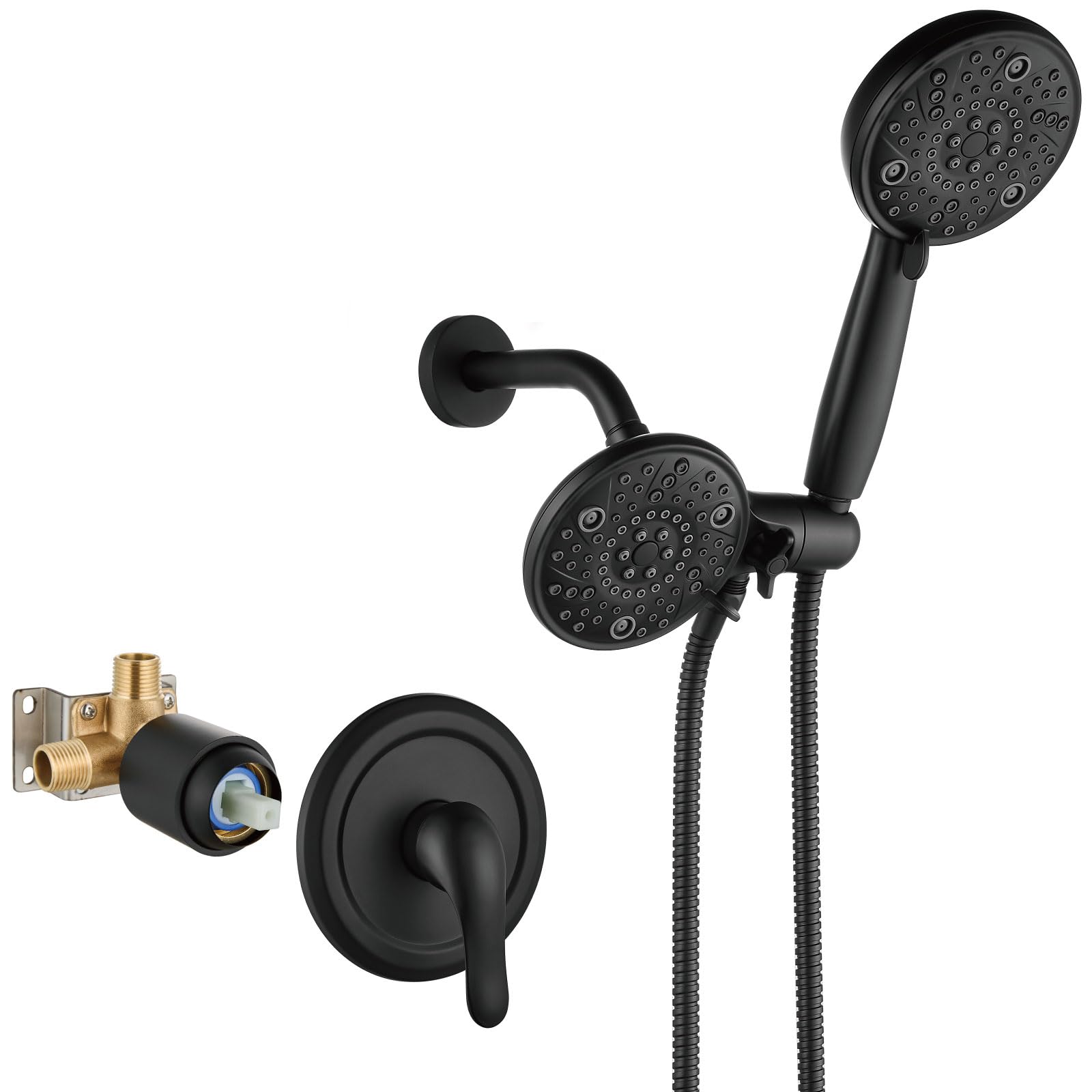 Système de douche avec pommeau 8 réglages et valve de pression