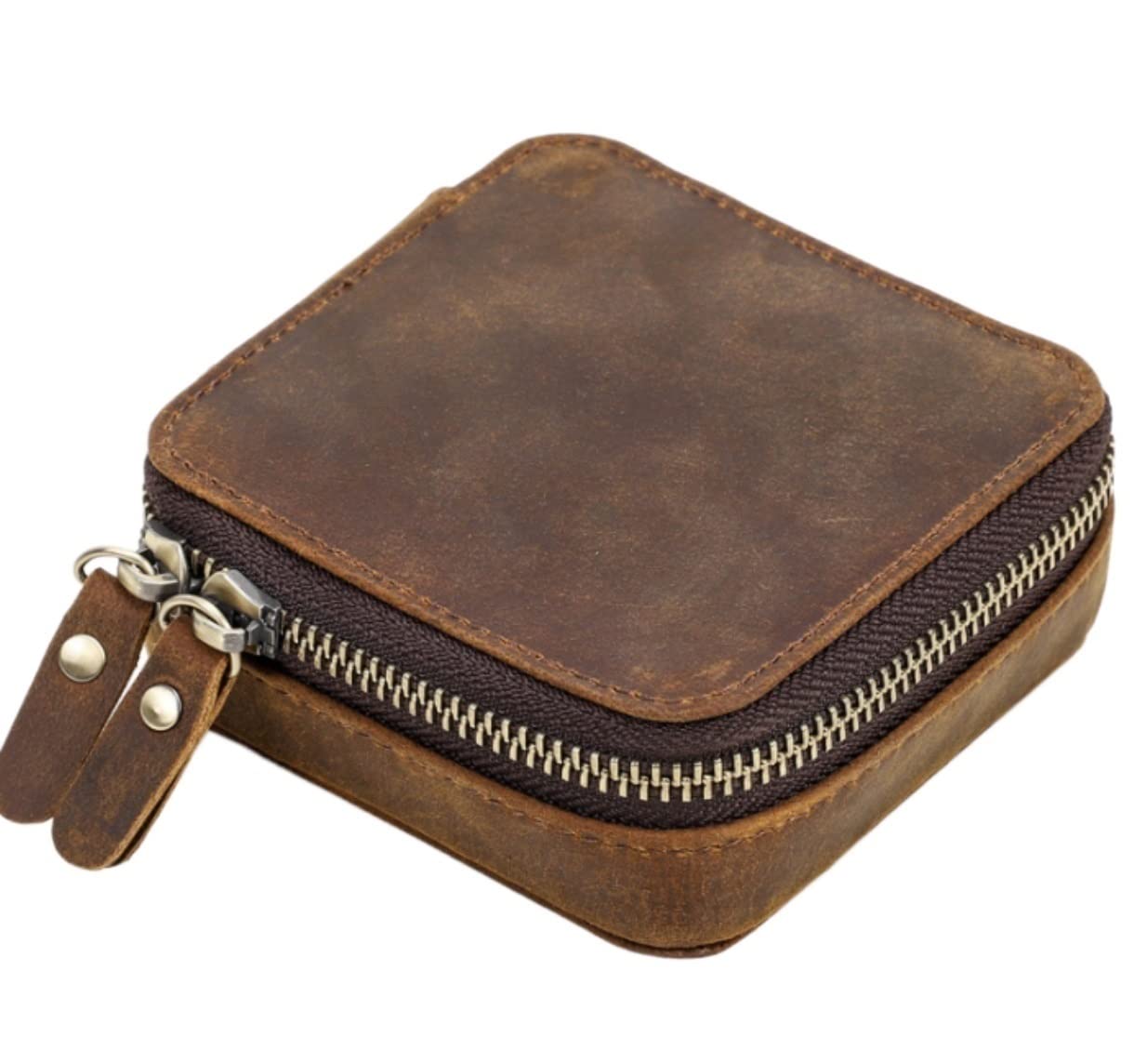 Portagioie Donna da Camera Astuccio per Gioielli Astuccio per Gioielli Portatile in Vera Pelle Piccolo portagioie Organizer Cerniera Anelli Conservazione Porta Gioielli