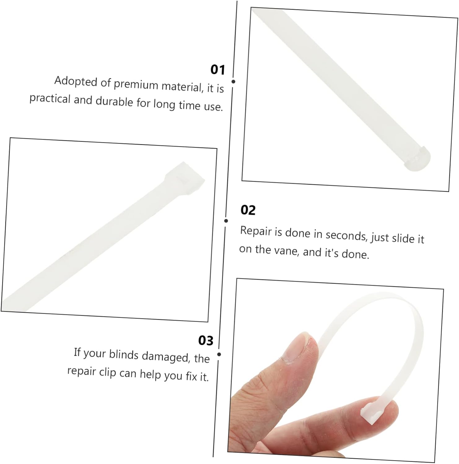 100pcs Vertical Blinds Parts Replacement Slats for Curtains Window Blinds Connectors Easy Installation for Studios Apartments Offices and Restaurants
