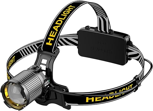 Faro frontal recargable de 1200 lúmenes, 3 modos, ligero, impermeable y con detección de gestos inteligente faros delanteros con zoom ajustable de
