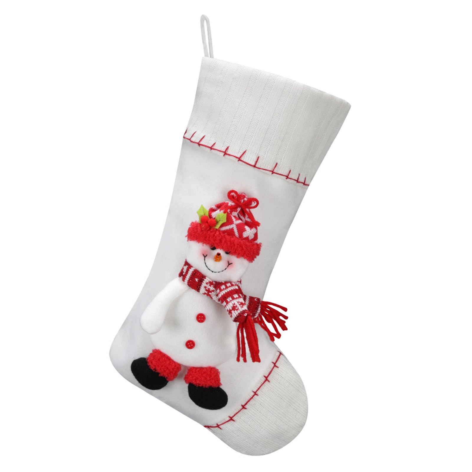 YWLUUOO Christmas Theme Stocking Large Capacity Hanging Present Bag Santa/Snowman/Deer/Penguins Sock Festival Mantels Accessory Home Celebration Decoration