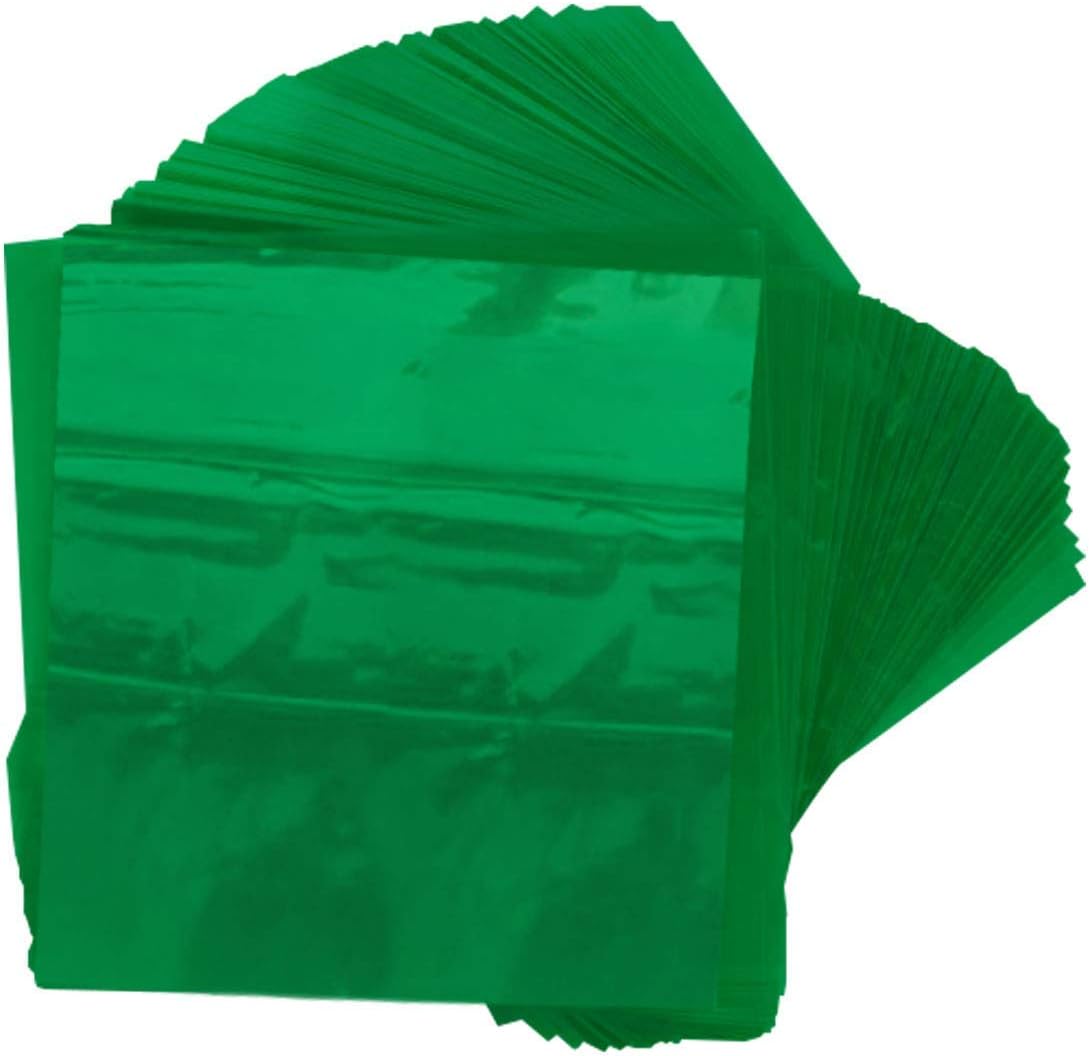 Oasis Supply Twistable Cellophane Wrappers for Candy, Holds Tight, for All Soft or Hard Candies, 4 x 4 500 Sheets, Green