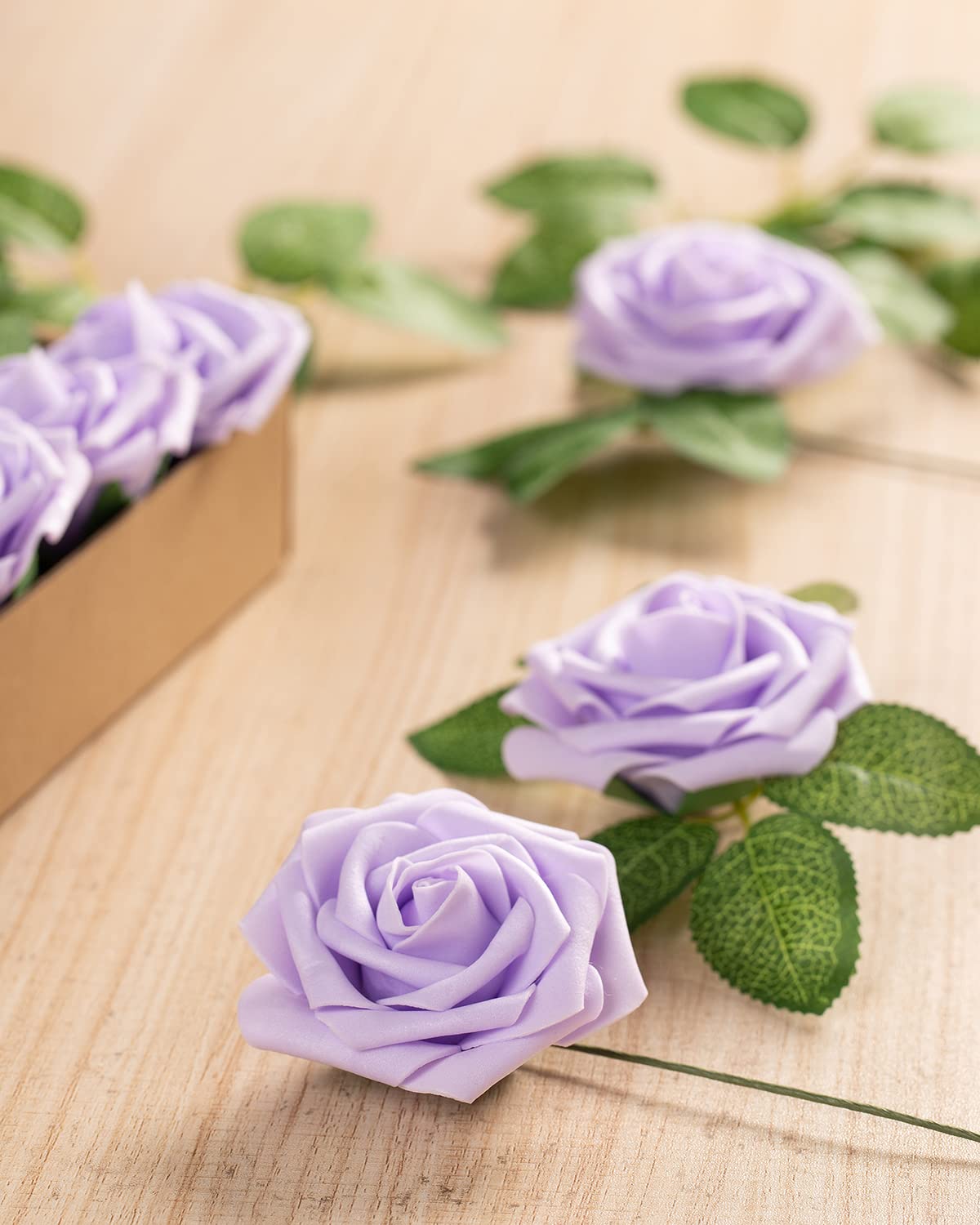 Rose Artificiali In Schiuma – 25 Pezzi Con Stelo – Altezza 25 Cm, Testa 7,6 Cm – Per Bouquet, Centrotavola, Torte, Fai Da Te