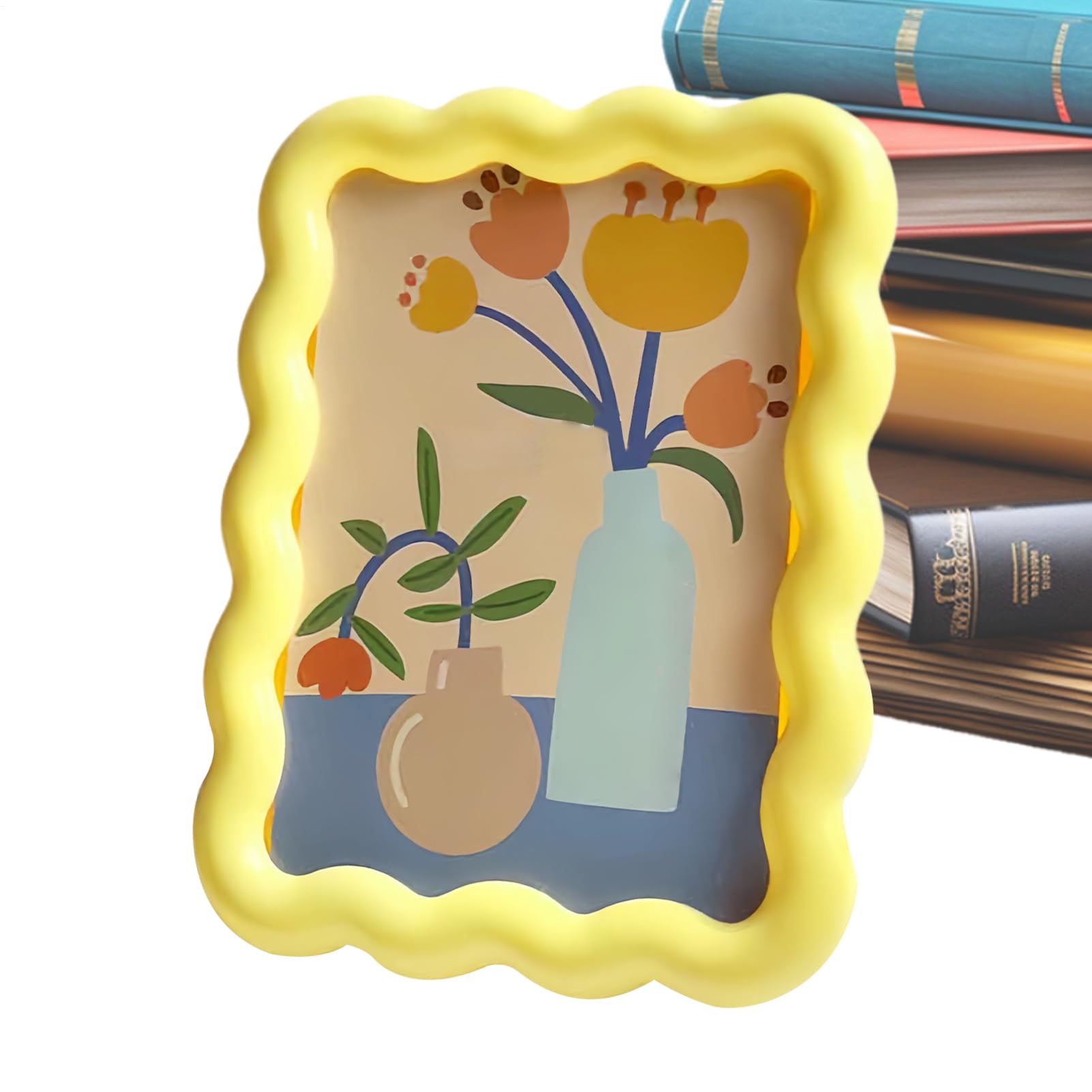 Cadre photo pour bureau jaune idéal pour décorer une chambre