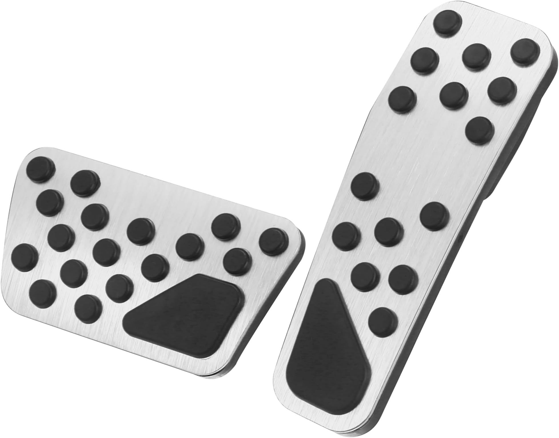 X AUTOHAUX 1 Set Anti Slip Aluminum Alloy Brake and Gas Accelerator Pedal Covers Foot Pedal Pads for Dodge Challenger Charger 2009-2019 for Chrysler 300 2014-2019 Silver Tone