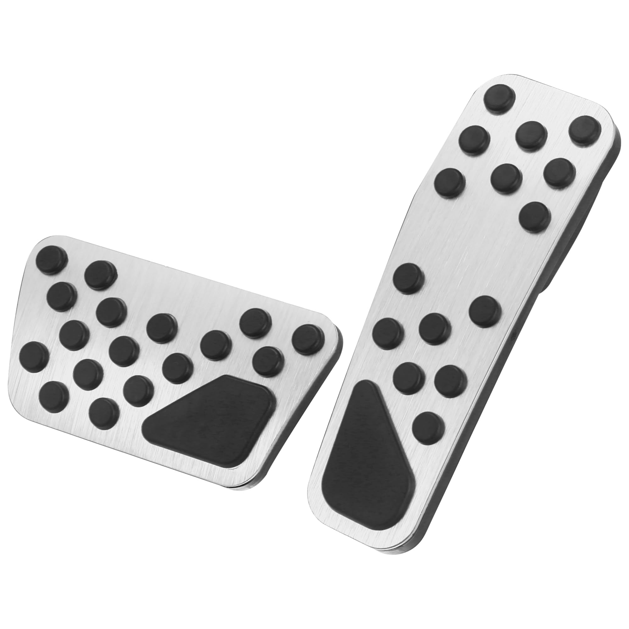 X AUTOHAUX 1 Set Anti Slip Aluminum Alloy Brake and Gas Accelerator Pedal Covers Foot Pedal Pads for Dodge Challenger Charger 2009-2019 for Chrysler 300 2014-2019 Silver Tone
