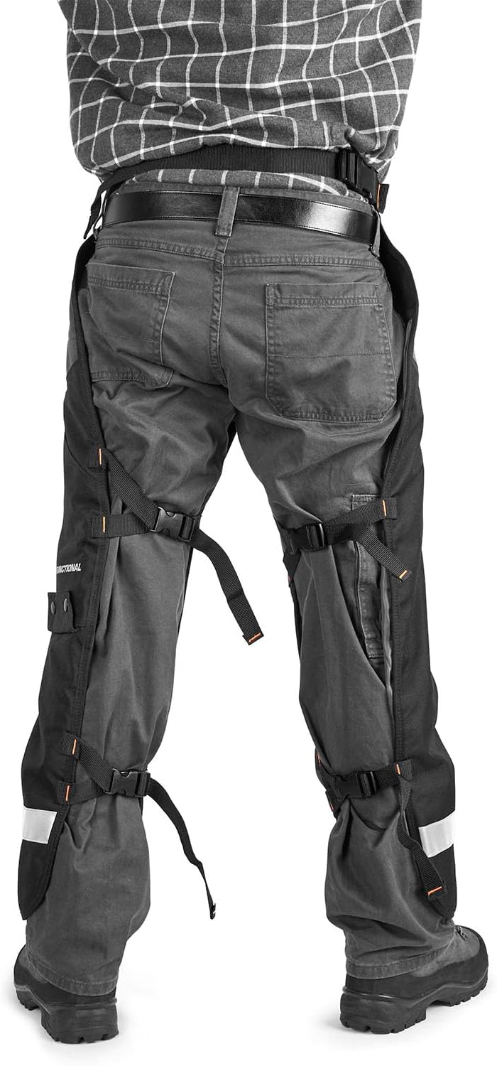 Husqvarna 587160702 Functional Apron Chainsaw Chaps 38-Inch, Chainsaw Safety Equipment with 5 Layers, Adjustable Belt and Gear Pocket, Black
