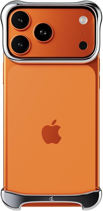 Arc Pulse Compatible with iPhone 17 Pro Max Phone Case 2025, Minimalist Protective Shock Absorption Aerospace Grade Aluminum Shells + Elastomer Inlays Easy Fit 6.9 inch Aluminum Silver