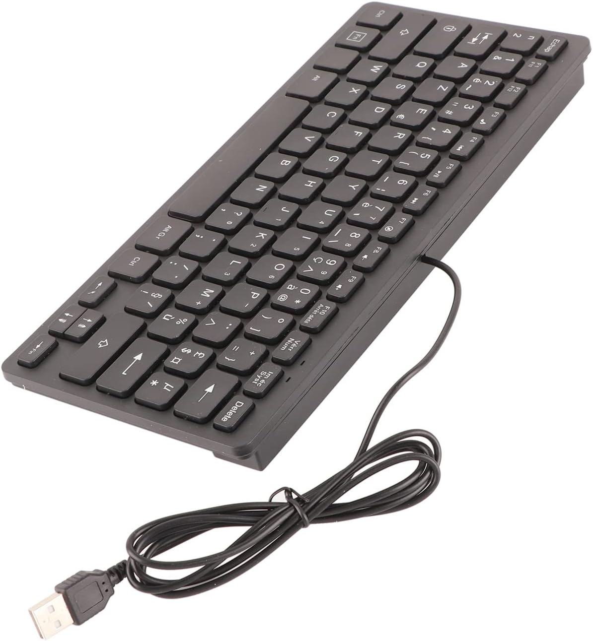 – Mechanical Keyboard, 78 Keys, Plug and Play with a 1.5-meter Usb Cable, Strong Compatibility, Ergonomic Design, Made of Abs Material, Easy to Carry, For PC Notebook Computer (French AZERTY