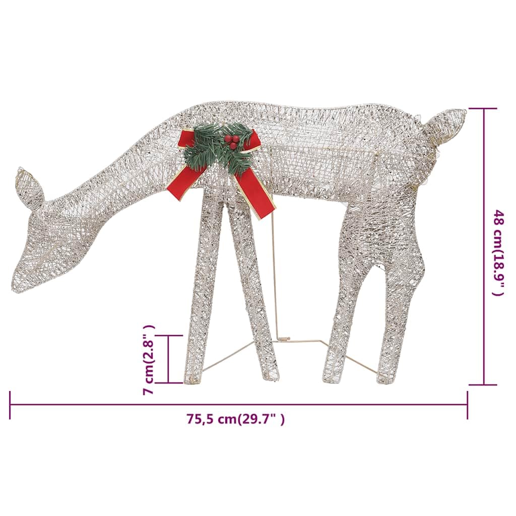 Weihnachtsdeko LED Rentiere 270x7x90 cm Golden Warmweiß mit 90 energieeffizienten LEDs für festliche Außen- und Innendekoration, wetterfestes Design, USB-Anschluss