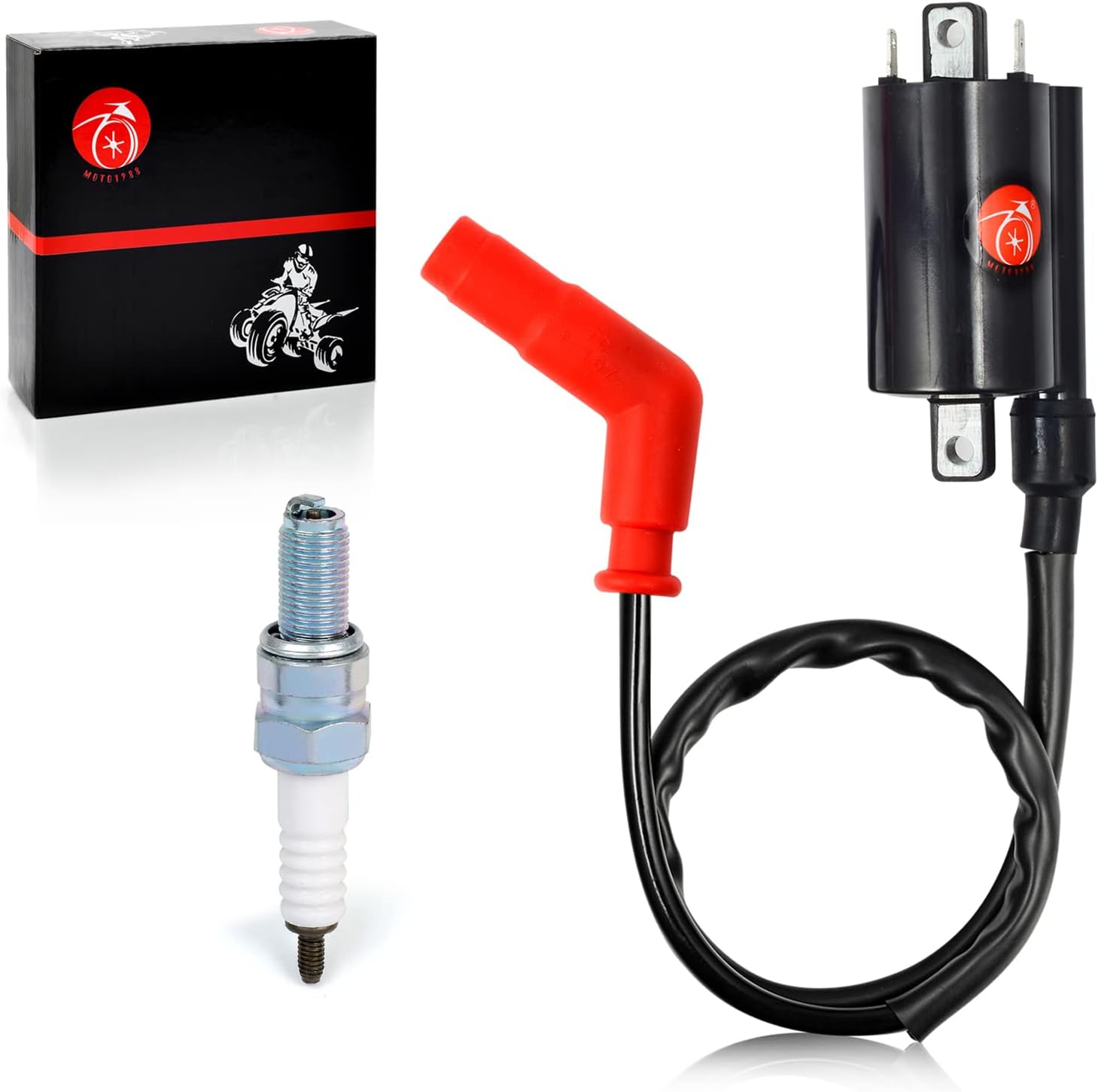 MOTO1988 Ignition Coil & Spark Plug For Yamaha Raptor 700 Raptor 700R YFM 700 700R 2006-2018 4DN-82320-00-00 2UJ-82310-00-00