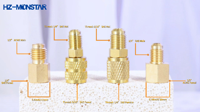 Messingadapter 5/16 X 1/4 SAE - Für Klimaanlagen Kältemittel