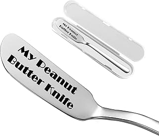 My Peanut Butter Knife Funny Butter Knife, Personalized Engraved Peanut Butter Spreader Cheese Knives, Novelty Anniversary Christmas Gifts for Sandwich Bread Toast Butter Lover, Silver