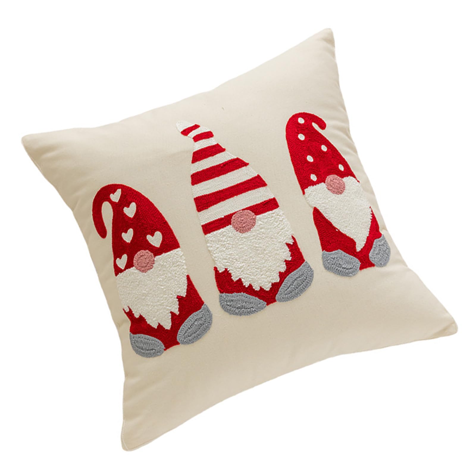 Nucelit Christmas Themed Towel Embroidered Pillowcase Throw Pillow Case Soft Comfortable Cushion Sleeve for Home Decoration Seasonal Sofa Accessory