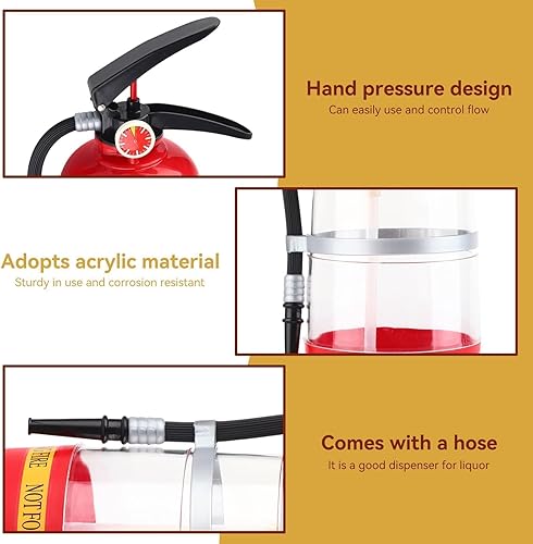 Miniatura 6 de Decantador de whisky de 2 litros, contenedor portátil extintor de incendios, dispensador de cerveza divertido para fiestas en el hogar, barriles,