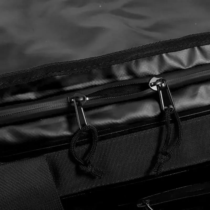 Howzit Sac de Voyage Étanche 90L – Grand Duffel Bag Expédition Polyester 500D – Convertible Sac à Dos ou Main – Coutures Soudées & Zip Étanche – Noir – Idéal Voyage, Kayak, Camping et Plongée