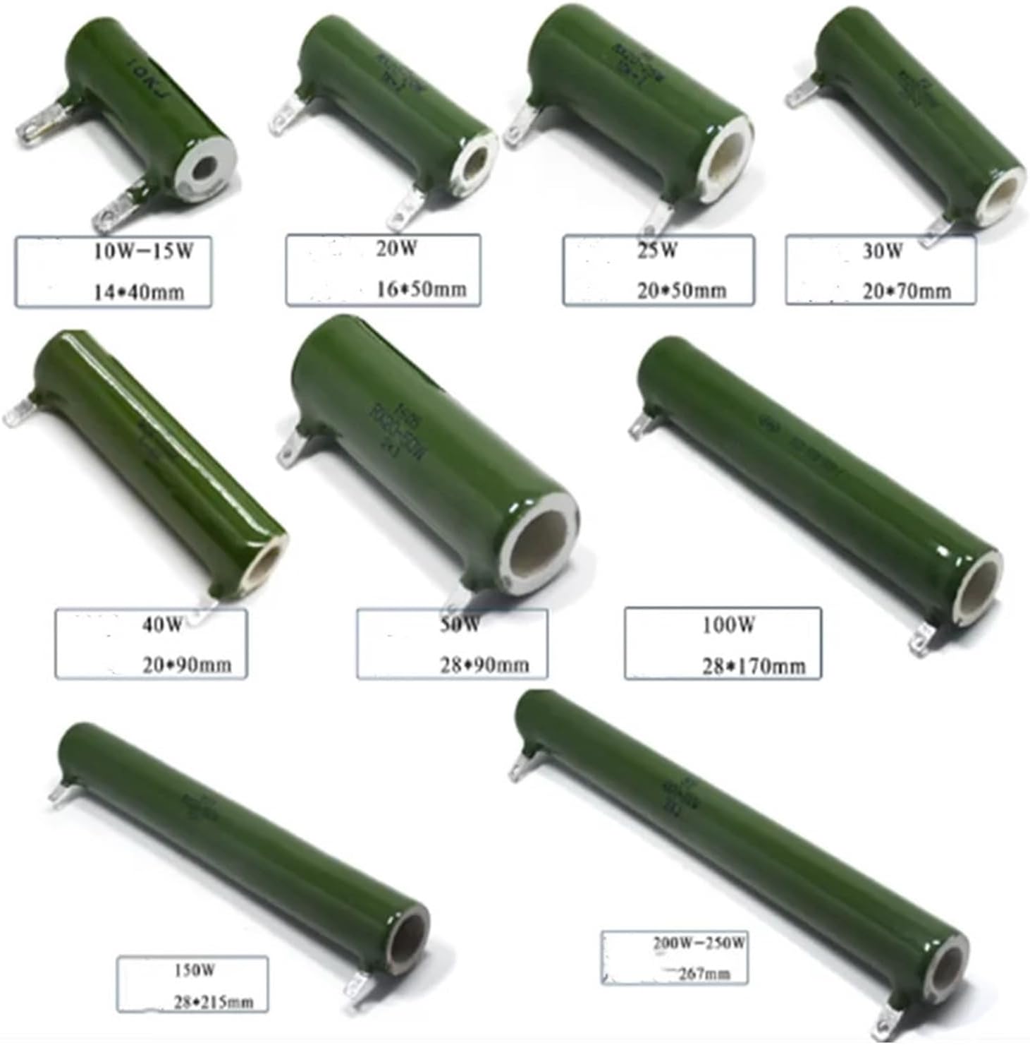 TBZFNZXF 1個/ロット RX20 10W/15W/20W/25W/30W/50W/100W/150W/200W/5R/10R