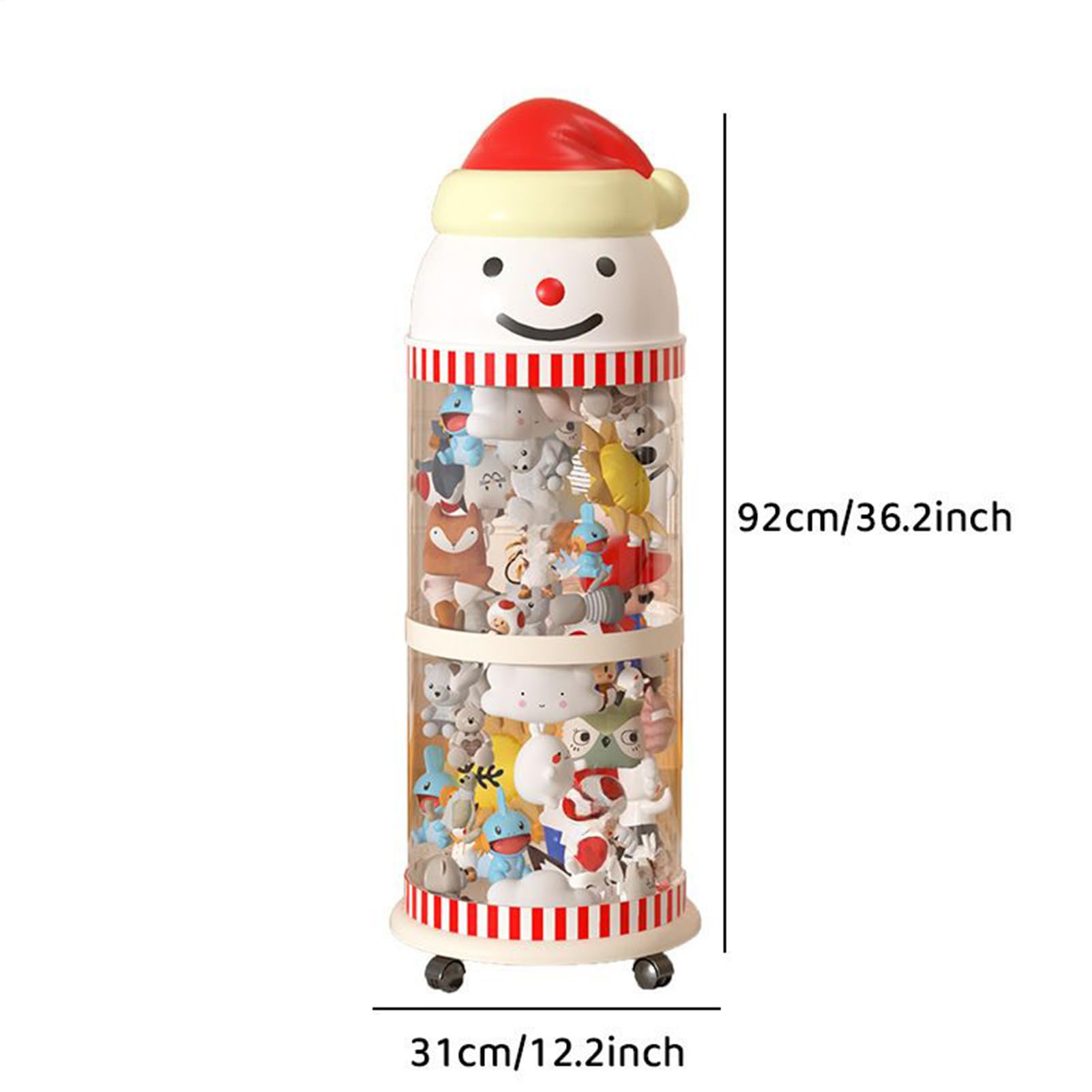 Organizador De Peluches - Cubo De Exhibición Transparente En Forma De | Muñeco De Nieve Para Peluches | Organizador De Almacenamiento De Juguetes De Peluche Con Ruedas - Para Sala De Juegos, Dormit