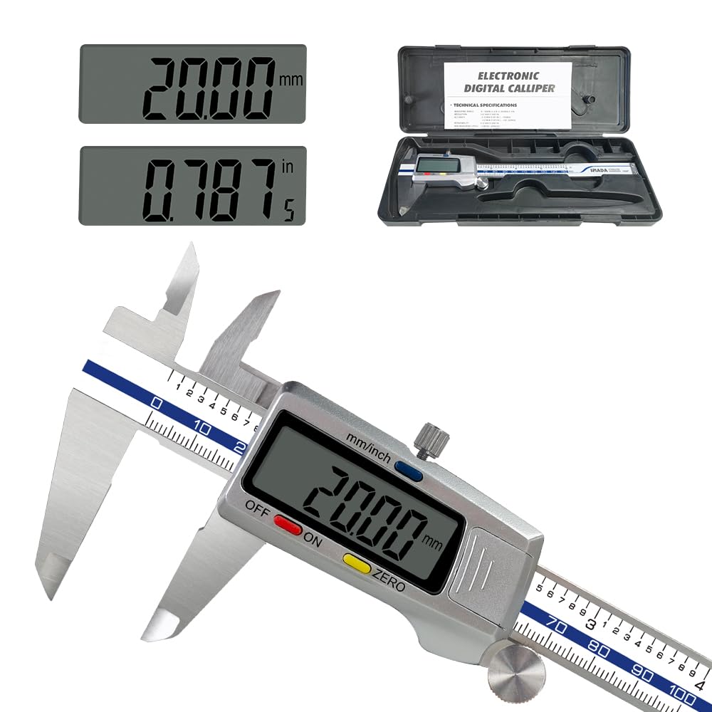 KESSER Digital Messschieber Aus Edelstahl 150 Mm – LCD Display, IP54 Spritzwassergeschützt, 4 in 1 Funktionen (Außen, Innen, Tiefe, Höhe), Inkl. Box, Ersatzbatterie & Schraubendreher KESSER Digital Messschieber Aus Edelstahl 150 Mm – LCD Display, IP54 Spritzwassergeschützt, 4 in 1 Funktionen (Außen, Innen, Tiefe, Höhe), Inkl. Box, Ersatzbatterie & Schraubendreher