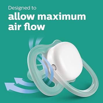 Philips AVENT Ultra Air Pacifier, 6-18 Months, Pink/Peach, 4 Pack, SCF245/42