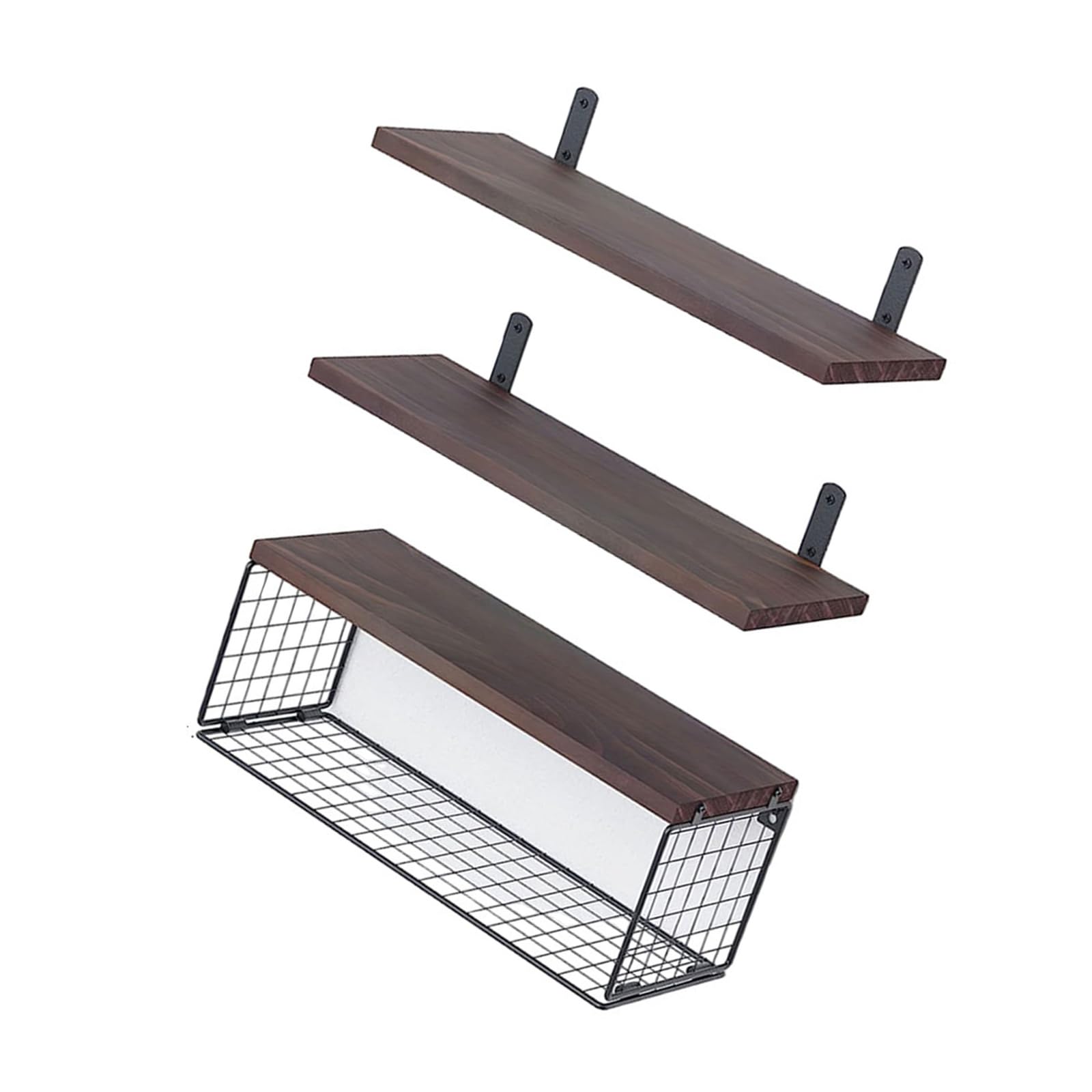 SaryEdge Sturdy Wall Mounted Floating Shelves Set of 3 for Bathroom Storage - Space Saving Wood Shelves Over Toilet, Ideal for nizing Essentials and Decor,
