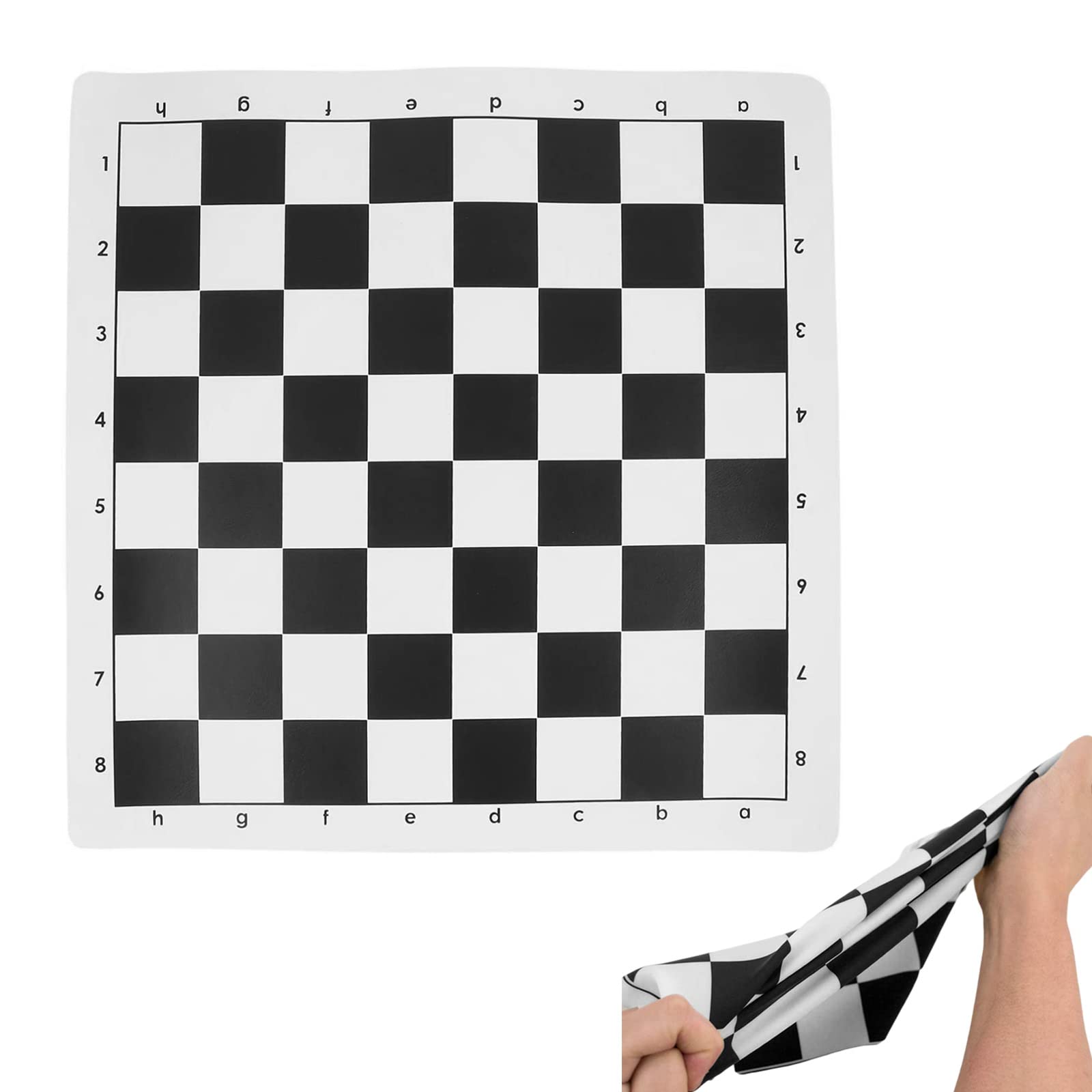 Jeu D’échecs Portable En Rouleau – Plateau 34x34 Cm, Pièces Plastique Avec Velours – Voyage, Plage, Maison – Cadeau Pour Toute La Famille