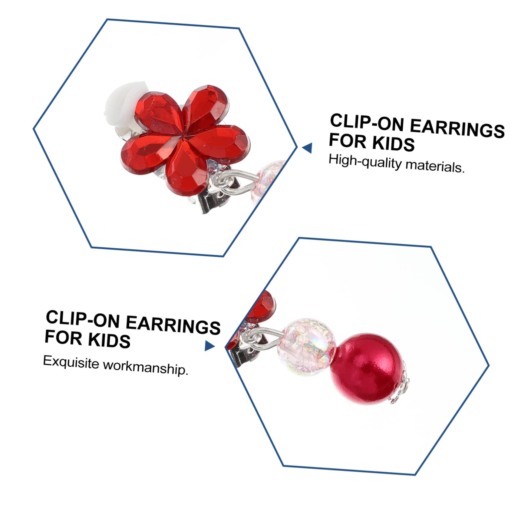 ROMISBABA 5Pairs Clip Earrings for Creative Play Jewelry for Little Lightweight Non Pierced Design for Birthday Parties and Everyday Wear