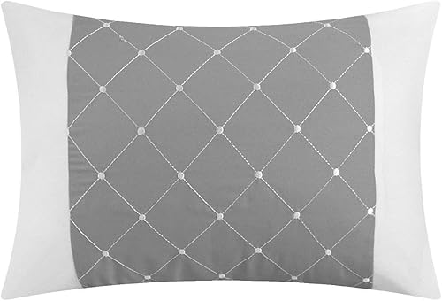 Miniatura 7 de Chic Home Cheryl Juego de sábanas y acolchado de 10piezas con detalles plizados para cama King en una bolsa, color blanco