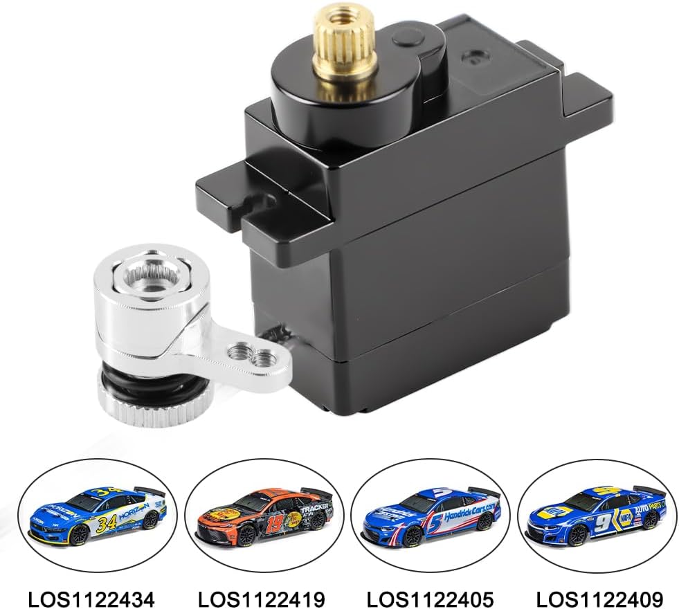 GLOBACT 1.2KG Metal Gear Servo with 20T Aluminum Servo Saver Arm for Arrma Granite Mojave Typhon Grom Losi Mini-B/Mini-T 1/12 1/14 1/16 1/18 RC Buggy Truck Racecar Upgrade