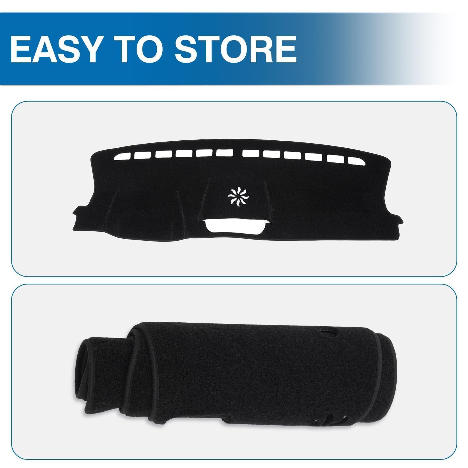 KUST Tapis de protection de tableau de bord de voiture pour Ford Ranger 2024 2025 - Conduite à gauche - Accessoires d'intérieur pour Ford Ranger - Ajustement personnalisé - Pare-soleil - Noir