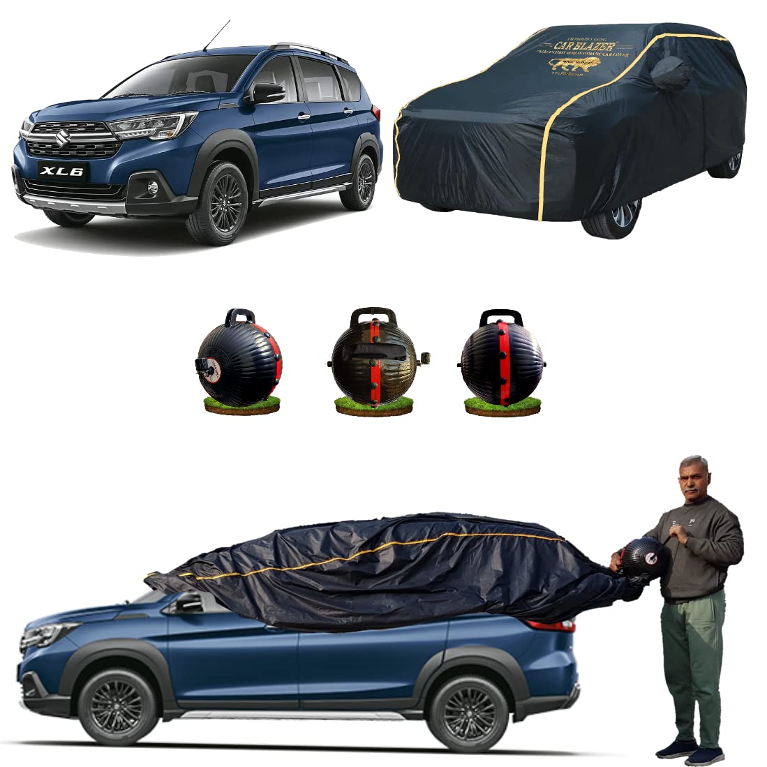 CARBLAZER® Portable & SemiAutomatic Full Body Car Covers Heavy Duty
