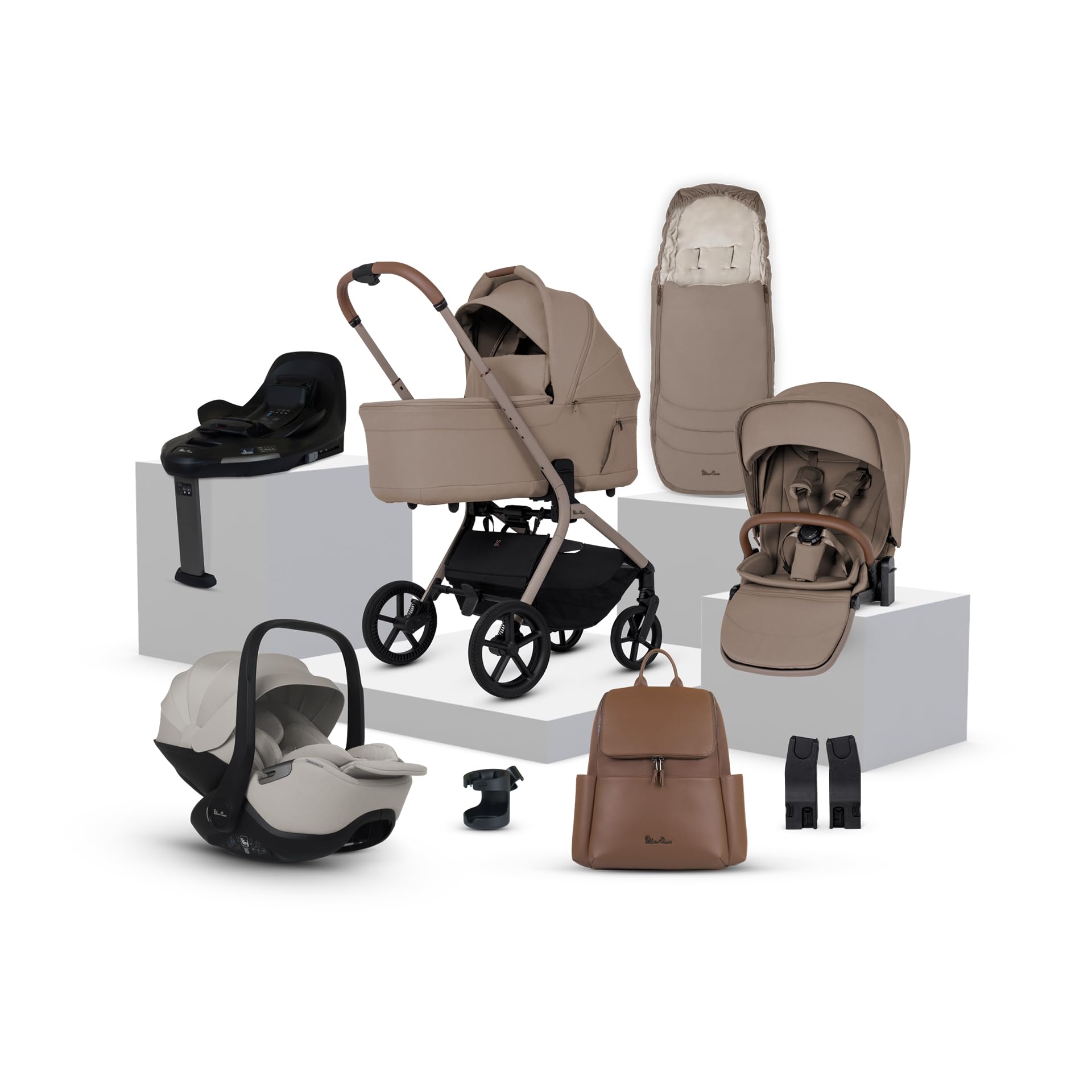 Silver Cross Breez Pushchair - Compact Lightweight Travel System, One-Hand Fold Pushchair with Lie-Flat Seat - Car Seat Compatible - Suitable from Birth to 4 Years (22kg) - Champagne — view 10